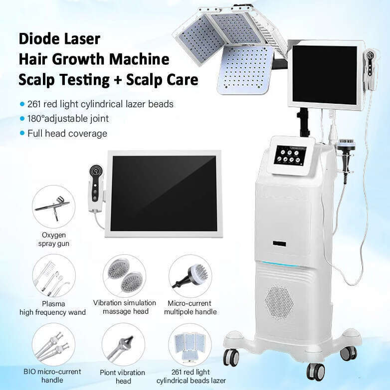 High Quality 650 Diode Laser Hair Regrowth Effective Follicle Energizing Hair Regeneration LLLT Red Light Therapy Scalp Detection Massage Devic