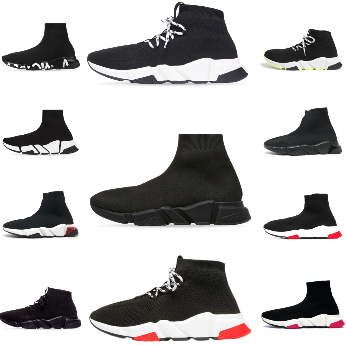 Designer Sock Speed V2 V4 Runner Shoes Trainers Men Women High Low 2.0 3.0 4.0 Graffiti White Black Casual Shoes Red Beige Clear Sole Lace-up Mesh S