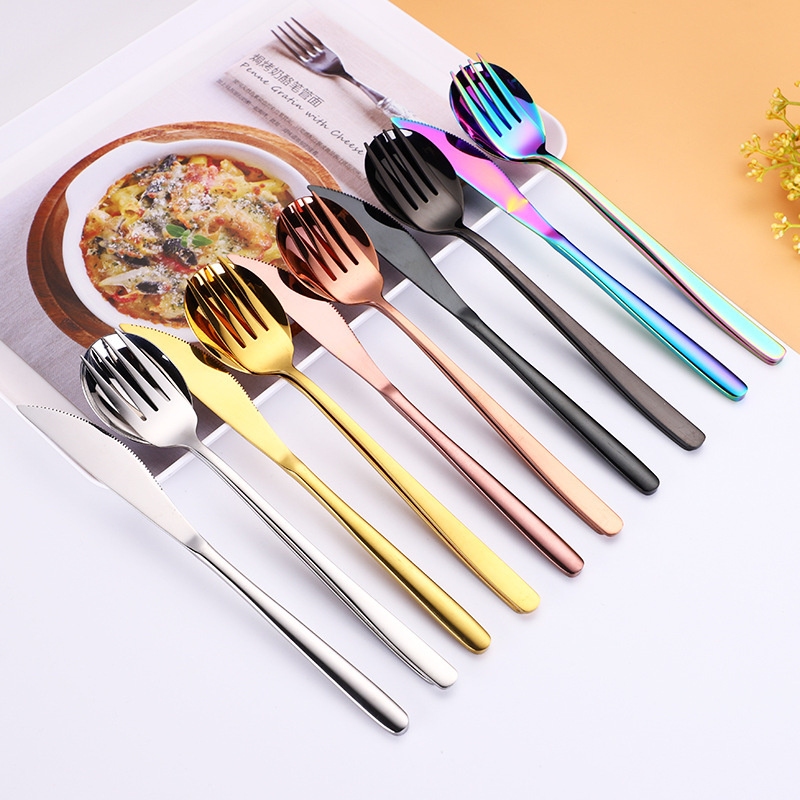 Korean Cutlery Set Flatware Korean Dinnerware Stainless Steel Korean Tableware-image-405021437