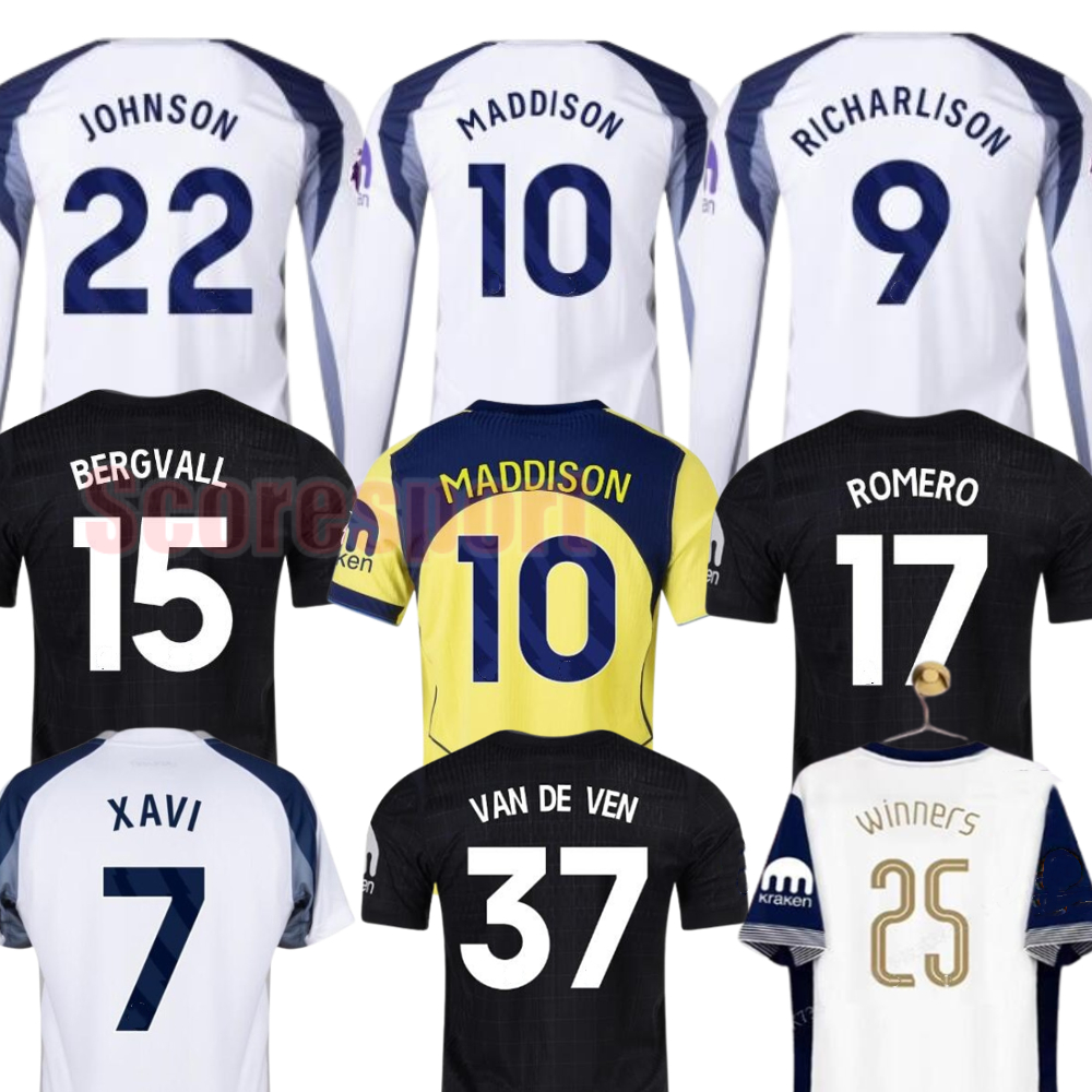 BERGVALL MADDISON Long sleeve Soccer Jerseys 25 26 PALHINHA XAVI JOHNSON RICHARLISON Fan Player version KUDUS ROMERO Short Football shirt 3XL 4XL