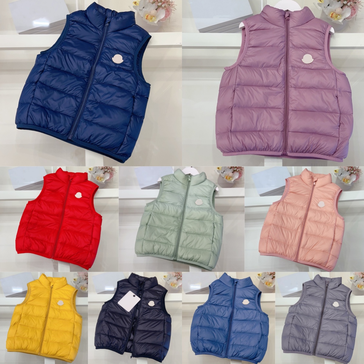Kids Vests Down Designer Sleeveless Waistcoats Boys Coats Toddler Clothes Children Winter Warm Hood Outwear Girls Youth Clothing Black White Jack-image-1020305250