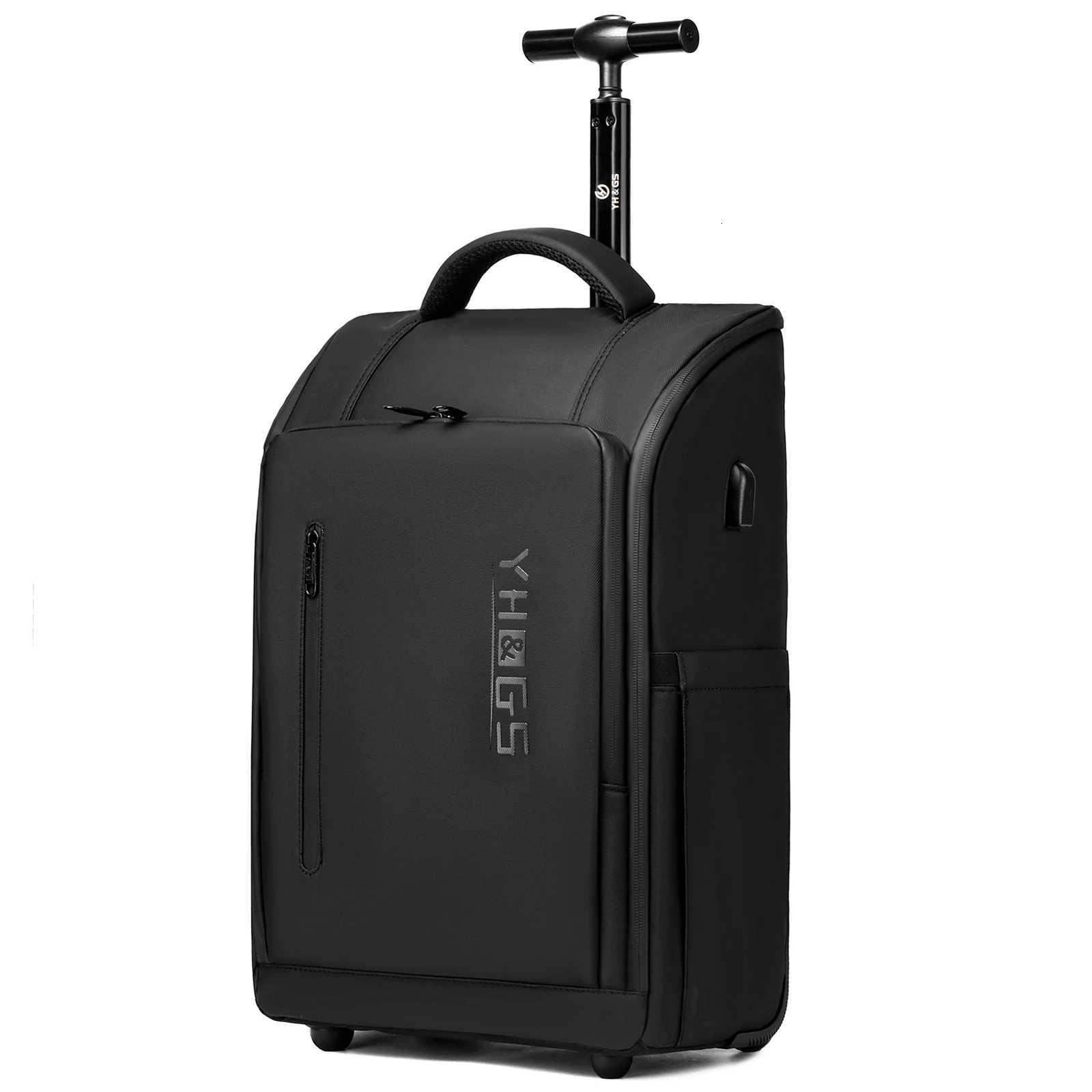 RUCYEN Rolling Backpack 156in Laptop Water Resistant Large Capacity Travel Luggage Wheeled Backpack with USB Shoulders Luggage W250920-image-1077042681