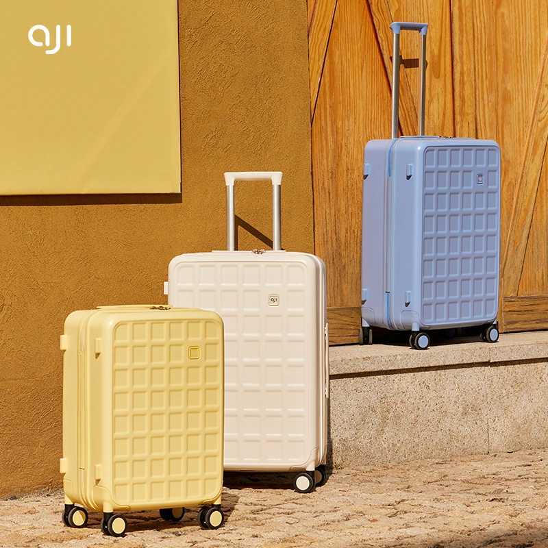 Aji 2025 Women Suitcases On Wheels 20 24 26 Inch Large Capacity Travel Suitcase Pc TSA Lock Handle Carry On Luggage For Men W250920-image-1077043118