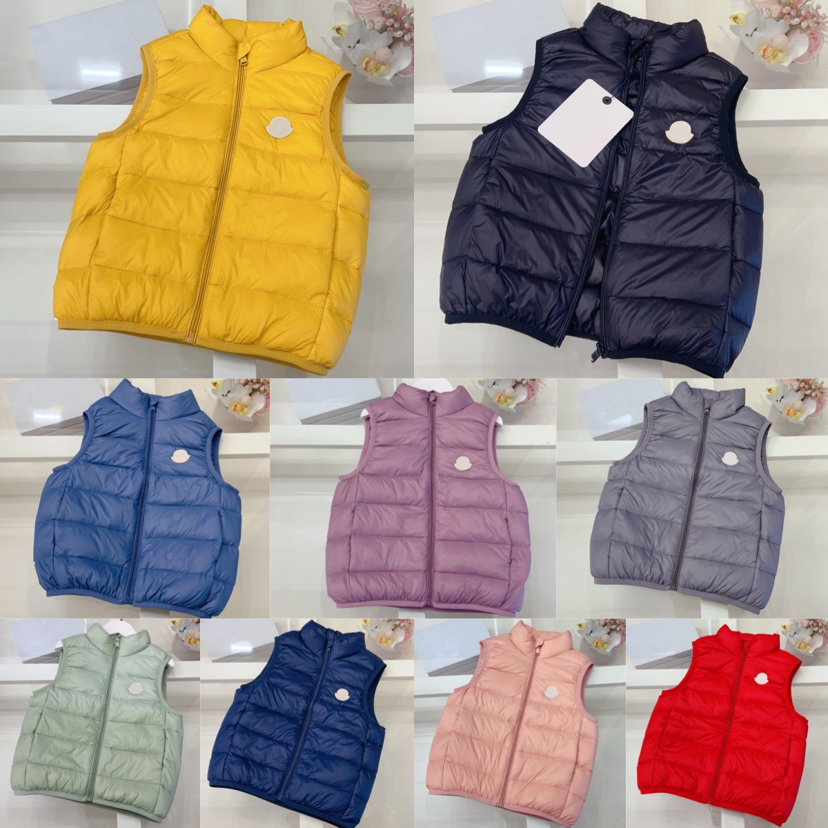 Kids Designer Waistcoat Toddlers Baby Winter Clothes Boys Girls Outwears Children Youth Warm Brand Clothing Tops Black Red Grey Blue Yellow-image-848661538