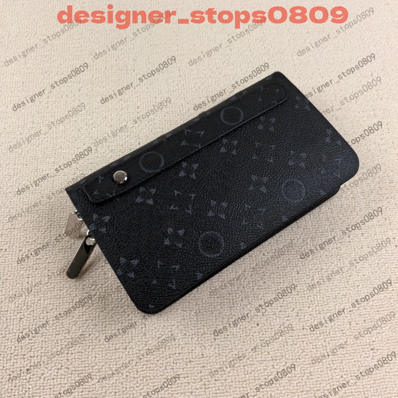 Luxury bag designer wallet fashionable men's double zipper wallet cardholder wallet set clip credit card mobile shopping card storage bag TOP10
