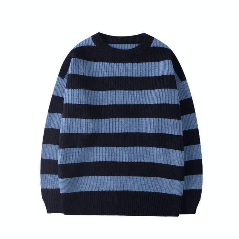 Harajuku Streetwear Striped Men Women Vintage Knitted Pullovers Tate Langdon Sweater Same Style WE375 W250926 9b