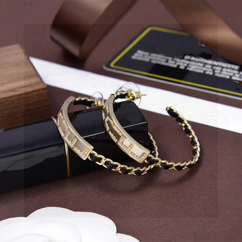 Luxurious Jewelry Earrings Designer Earrings Brand K Gold Earrings Genuine Leather Earrings Letter Circular Earrings Stud Earrings Designer Jewelry