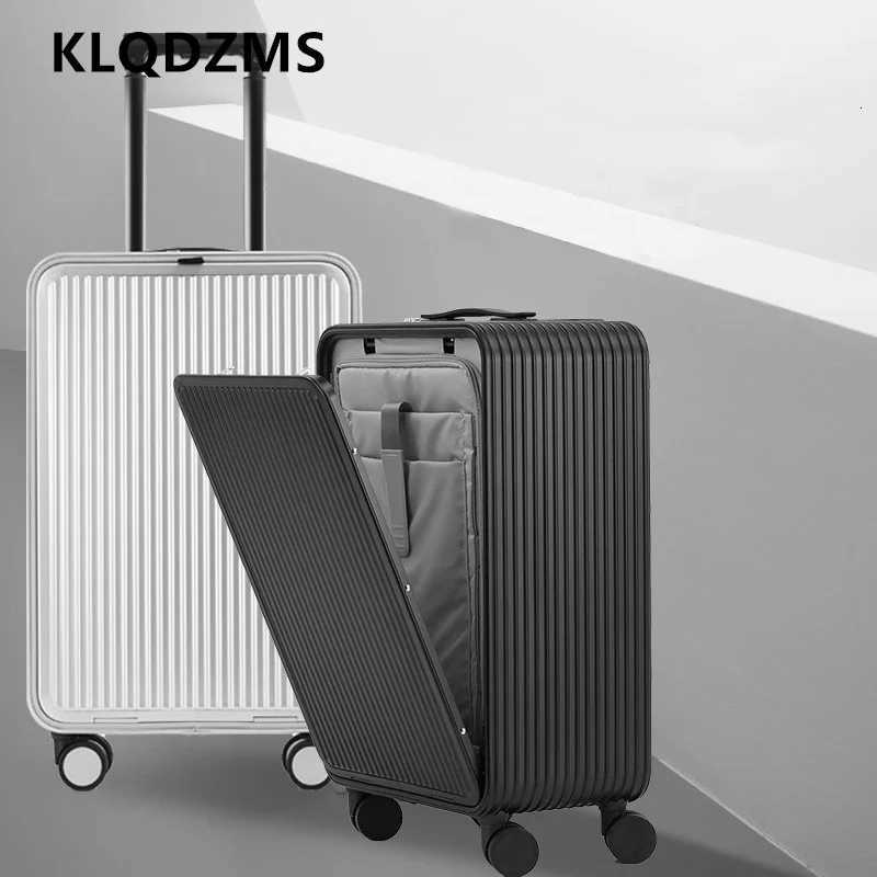 KLQDZMS Suitcase Front Opening Full Aluminum Magnesium Alloy Boarding Box 172024 Inch Business Trolley Case Mens Luggage W250920-image-1077042188