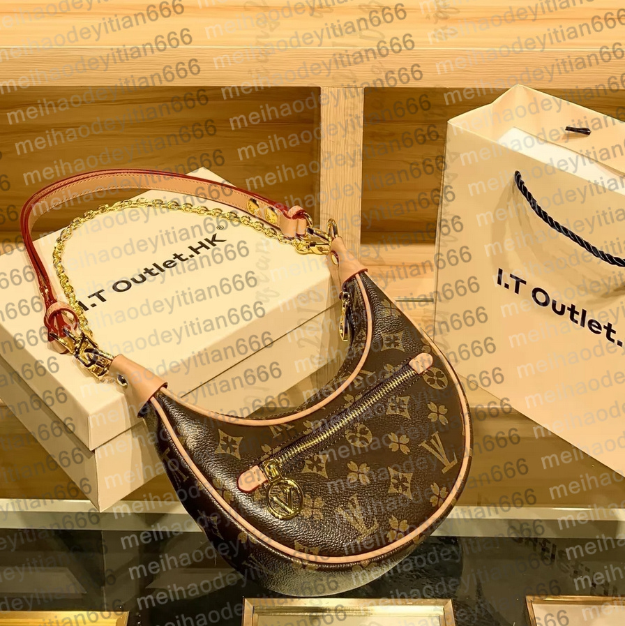 2025 top High Quality Luxury Designers Handbags Purses Bag Flower Women Tote Brand Letter Leather Shoulder Bags Crossbody Bag Brown Moon Loop Dust b