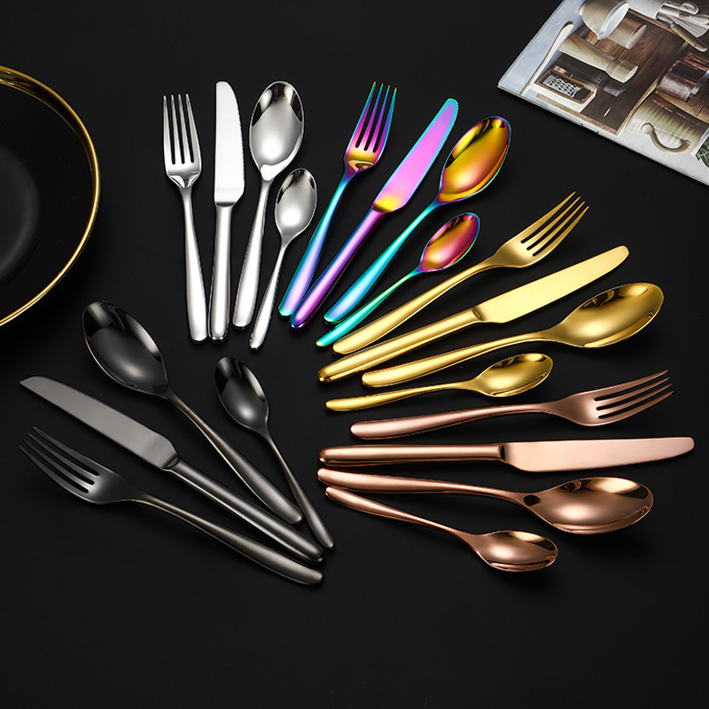 Gold Dinnerware Set Cutlery Flatware Set Stainless Steel Tableware Set-image-416489095