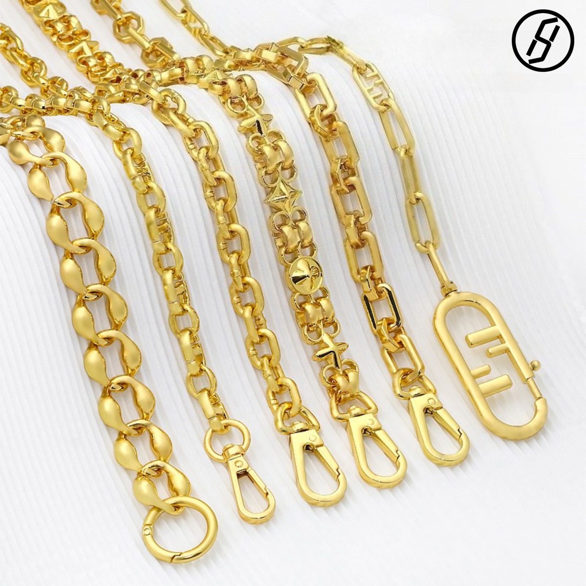 2025 New Four-leaf Clover Bag Decorative Chain Double Buckle High Quality Cuban Chain Bag Belt Extension Chain Designer Jewelry Original Jewelry Who