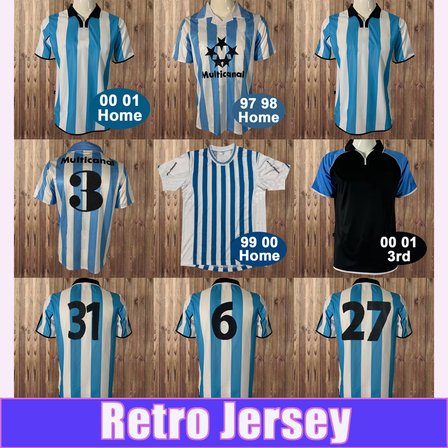 2000 2001 raCIng Club Mens Retro Soccer Jerseys 1997 1998 Home Blue White Fooatball Shirt Short Sleeve Vintage Adult Uniforms-image-865834735