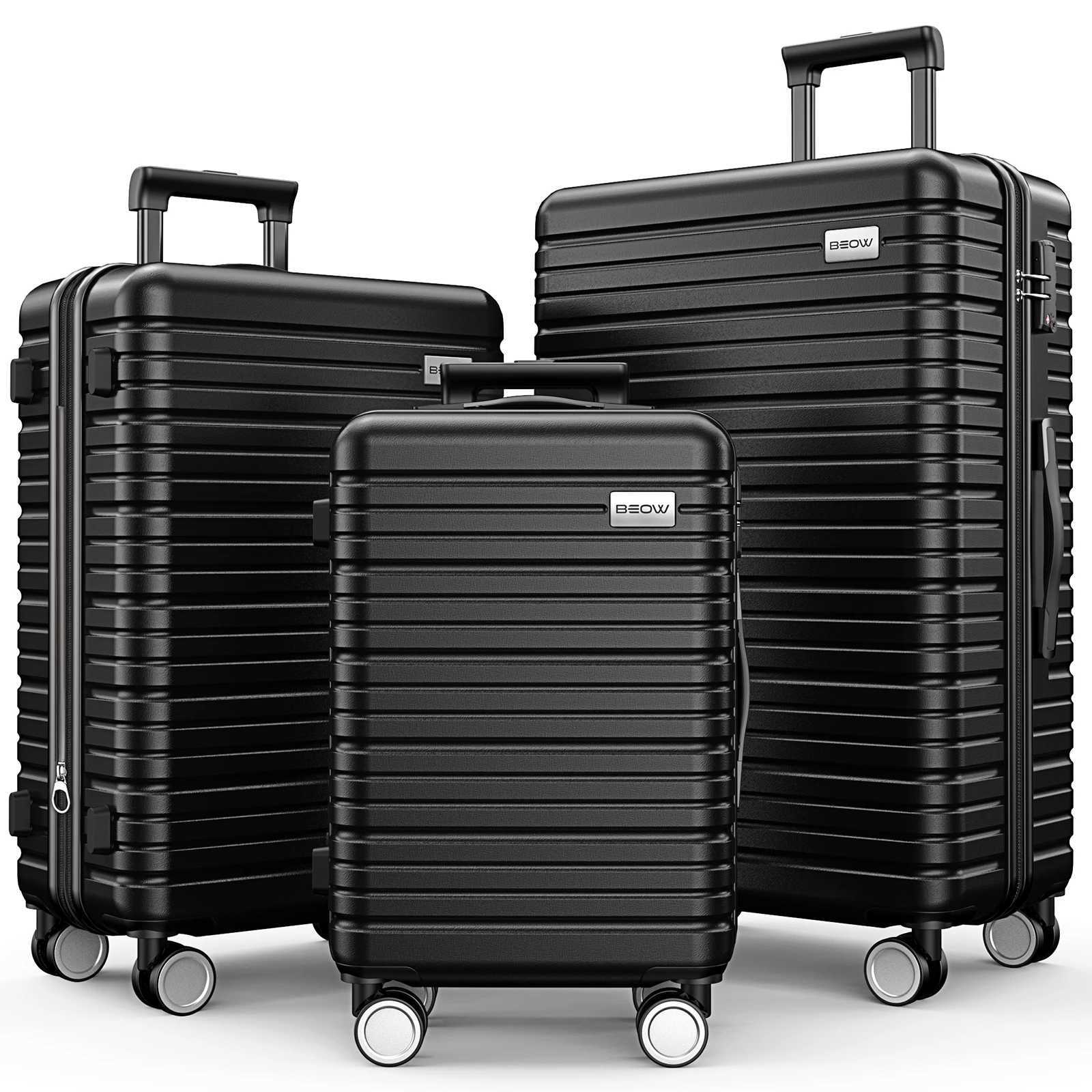 Luggage Sets 3 Piece 202428 Inch Expandable Hardside Lightweight Durable Suitcases with Spinner Wheels TSA Lock For Women Men W250920-image-1077042233