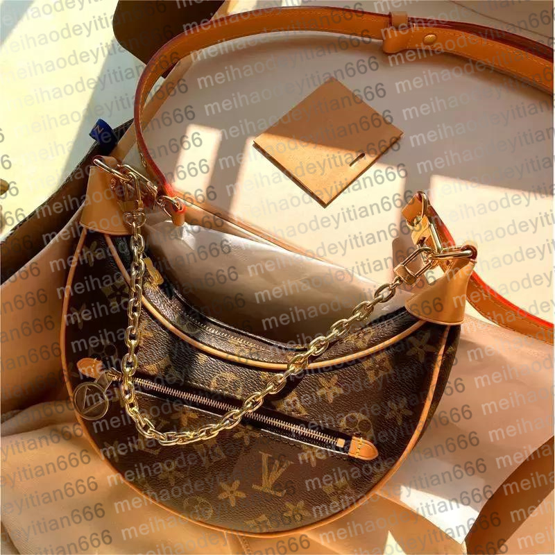 hot High Quality Luxury Designers Handbags Purses Bag Flower Women Tote Brand Letter Leather Shoulder Bags Crossbody Bag Brown Moon Loop Dust bag 23