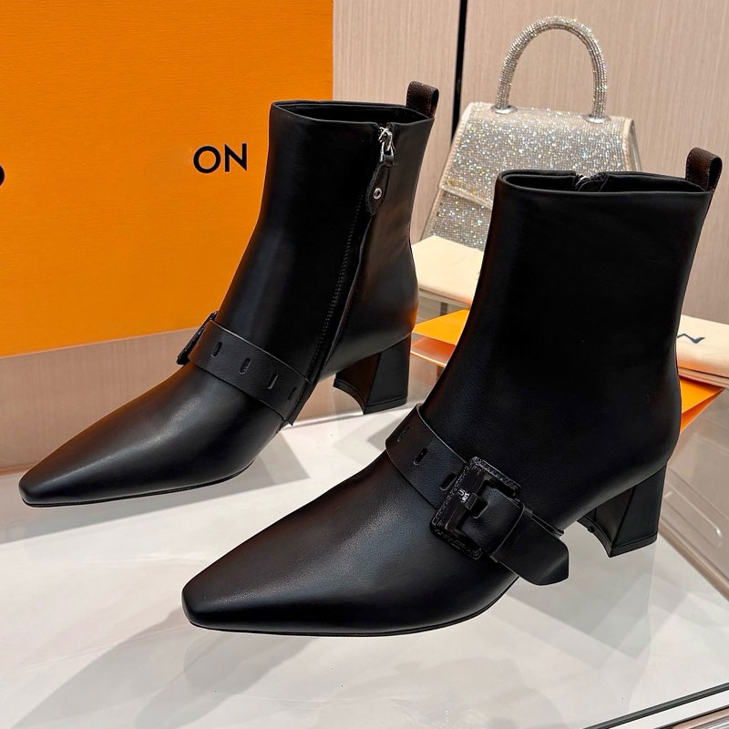 Fusee ankle boots 1AGLZT designer winter boots womens 6 inch short boots high quality calf leather patent leather fabric soft comfortable sheepskin