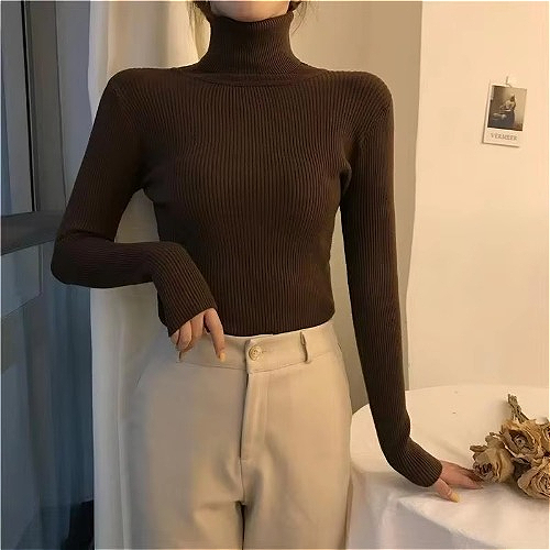 H182 Winter Fashion Casual Women's Clothing Women's Pullover Slim Basic Tops Women's Cardigan Knitted Women's Sweater Can Be Cus