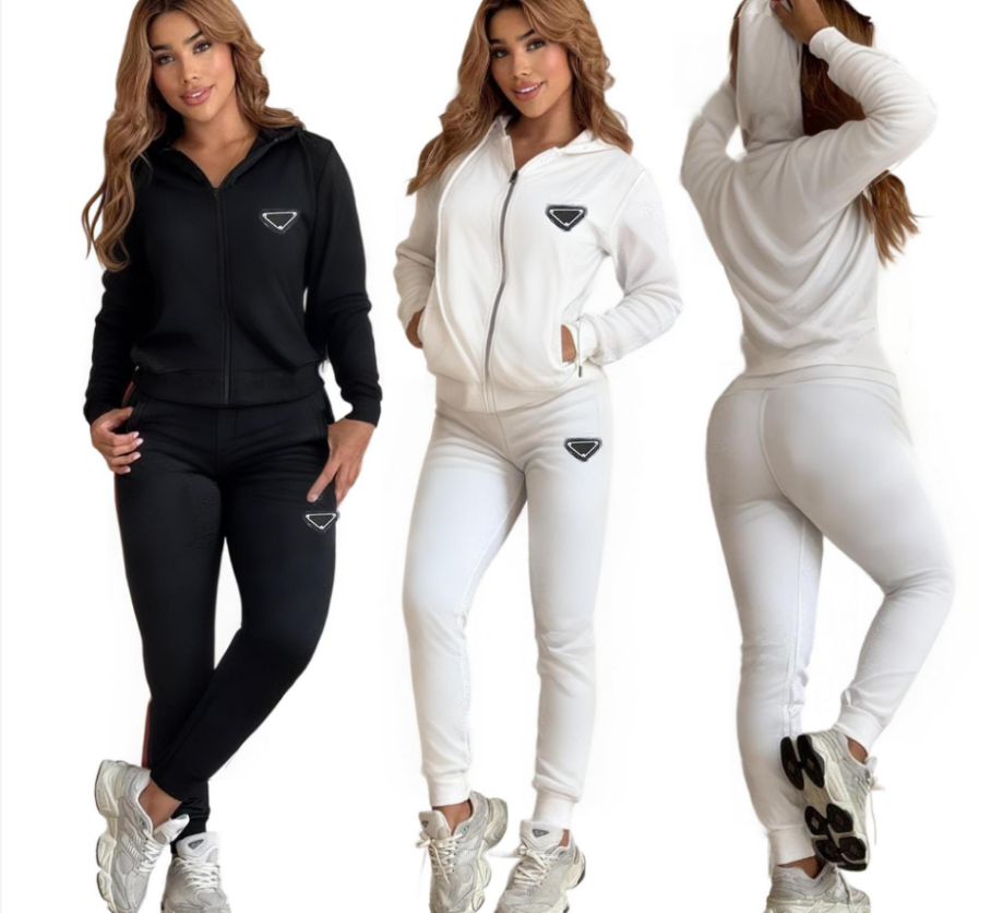 Womens Tracksuit Piece Set Designer Sports Suit For Women Zip-up Long Sleeve High Quality Spring Top Low Waist Micro Social