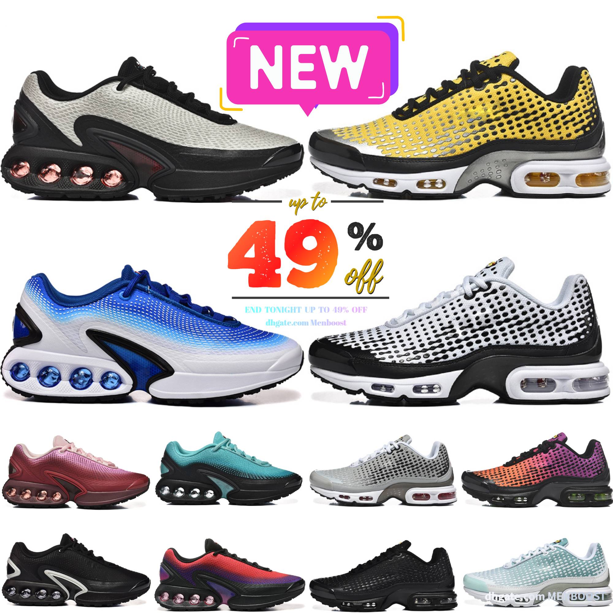 Designer Tn Plus VII Running Shoes Maxplus Tns Men Women White Black Dusk Varsity Maize Trainers Dns Bred Racer Blue Vibrant Yellow All Night Metall