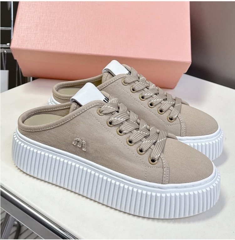 2025 mocassins de toile de mode de créateurs: baskets d'automne, chaussures décontractées, style Mary Jane, baskets pour femmes en caoutchouc dur