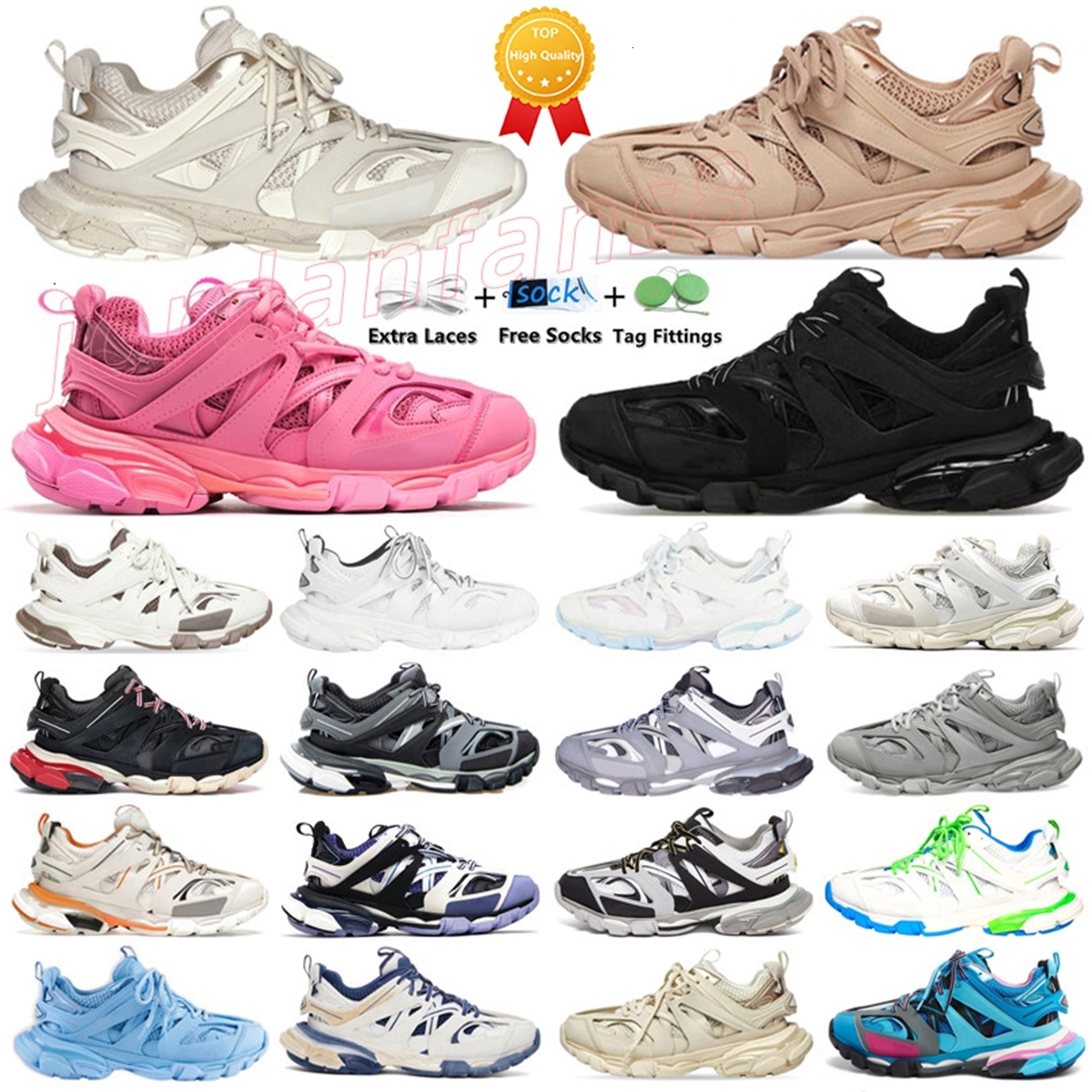 Designer Casual Shoes Track 30 Men Women Sports Sneakers Sock White Black Leather Trainer Nylon Loafers Printed Luxury Platform Shoe