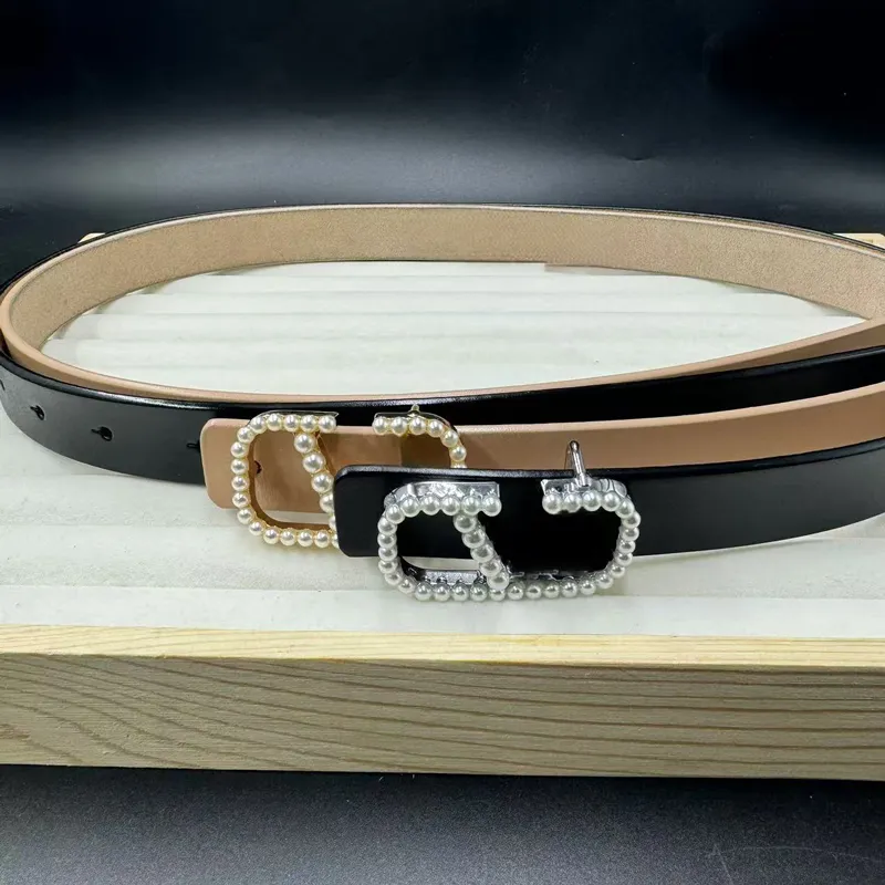 Classic designers Solid color pearl belts for women letter Luxury designer belt Pin needle Buckle Beltss colors Width 2 3cm size 100 110Casual very