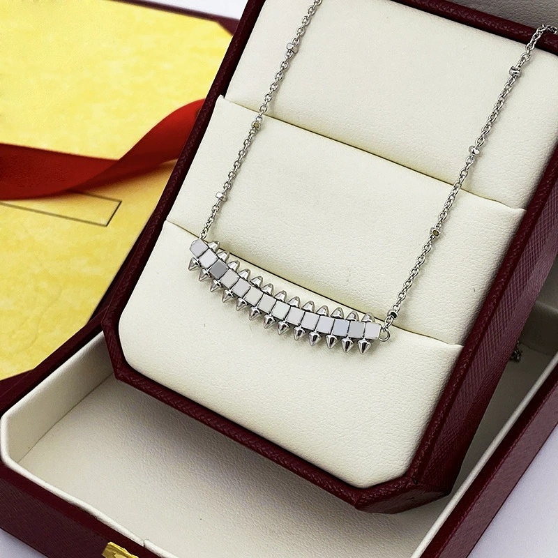 Fashion Women Men Silver Rose Gold Stainless Steel White Zircon Round Three Circle Bullet Heart Pendant Necklace Jewelry