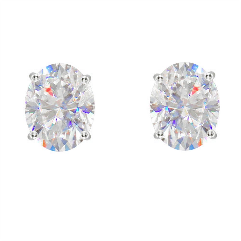 oval shape designer earrings for women solid 925 sterling silver gold plated stud earring VVS1 D color moissanite earrings mens designer jewelry-image-1077380218