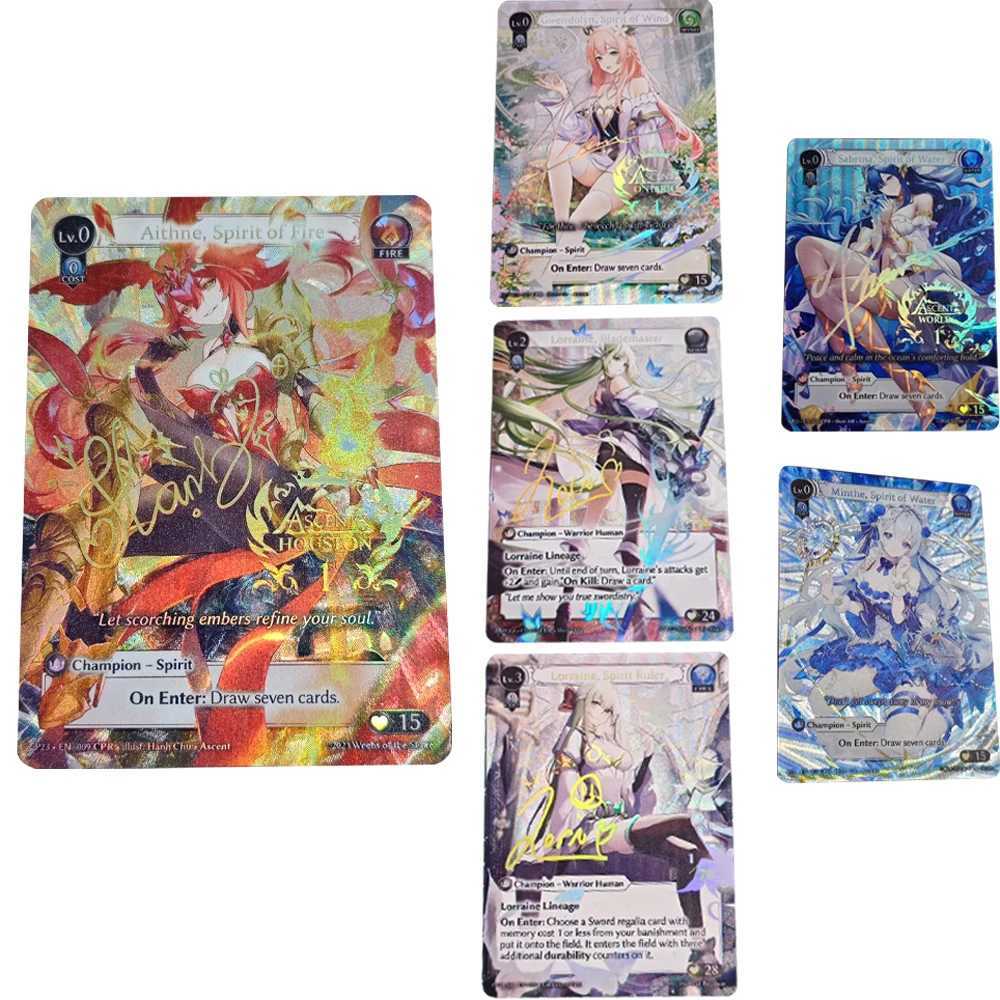 Anime GRAND ARCHIVE Collection Cards Down of The Ashes Bronzing Signature Card Emed Refractive Color Flashing Child Gift L260529G0PW-image-1077529478
