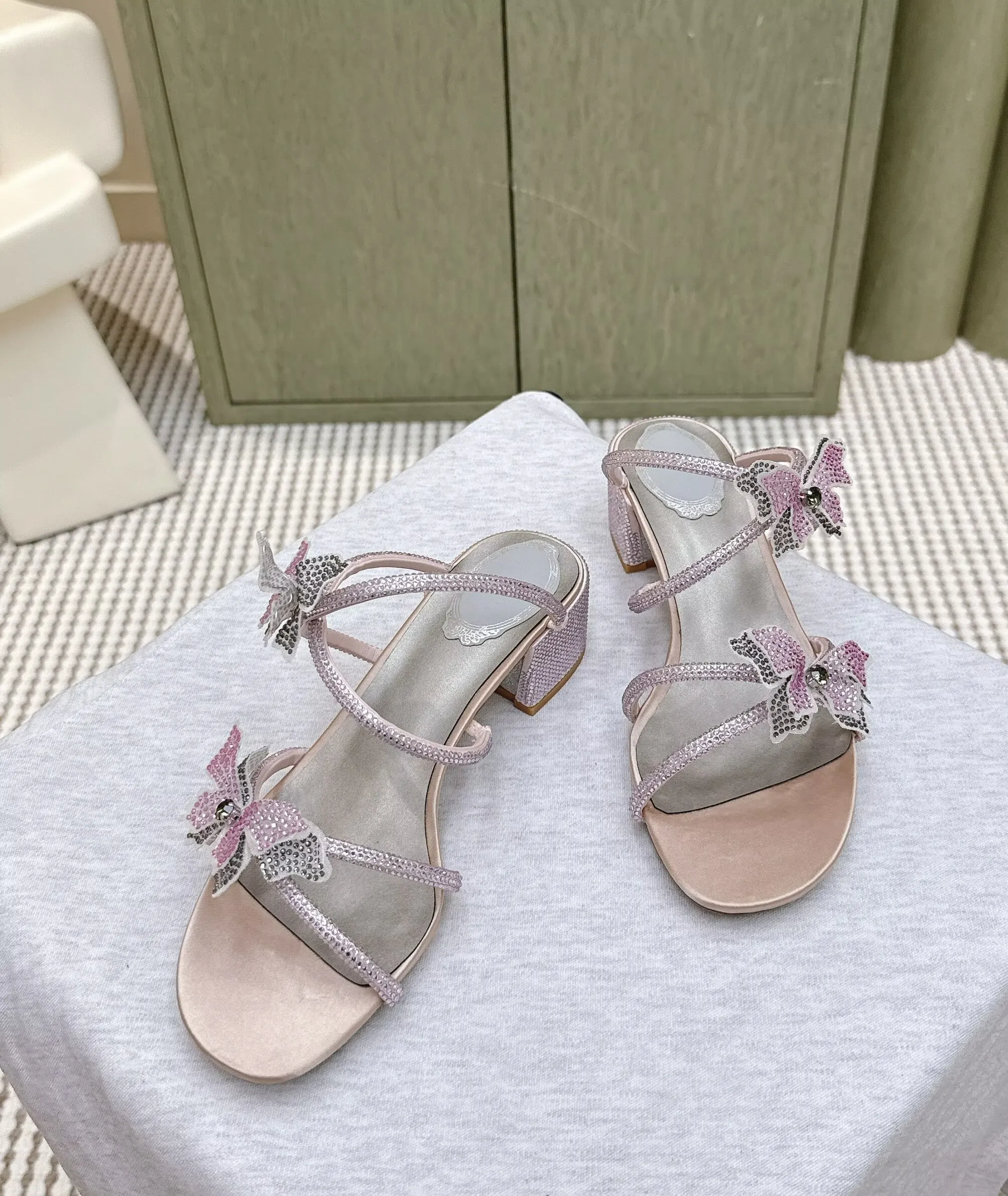 Eleganti marchi Renes Margot Sandali gioiello Scarpe da donna Caovillas Décolleté Cristalli sexy Cinghietti Tacchi alti Abito da sposa EU35-42 BOX