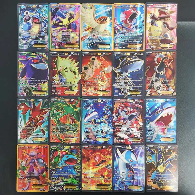 100PCSBox DIY English Gengar Rayquaza Sharpedo Tyranitar Alakazam Pidgeot Hobby Collection Card Toy L250928VQBZ-image-1077562077