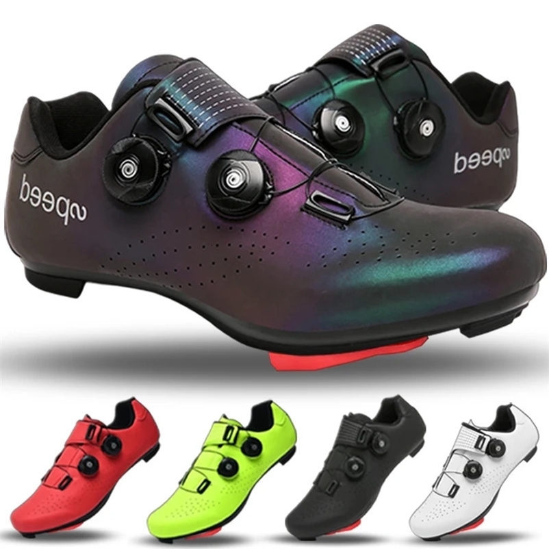 selling in spring colorful luminous road bike shoes available in four colors red green black and white SPD road pedals 241213