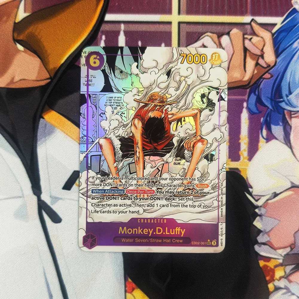 Carte de collecte d'anime EB02 singe D OP10 Trafalgar Law Sec Card de couleur réfractive TEXTURANT ANGLAIS CADEAUX ENFANT L250928QLYV