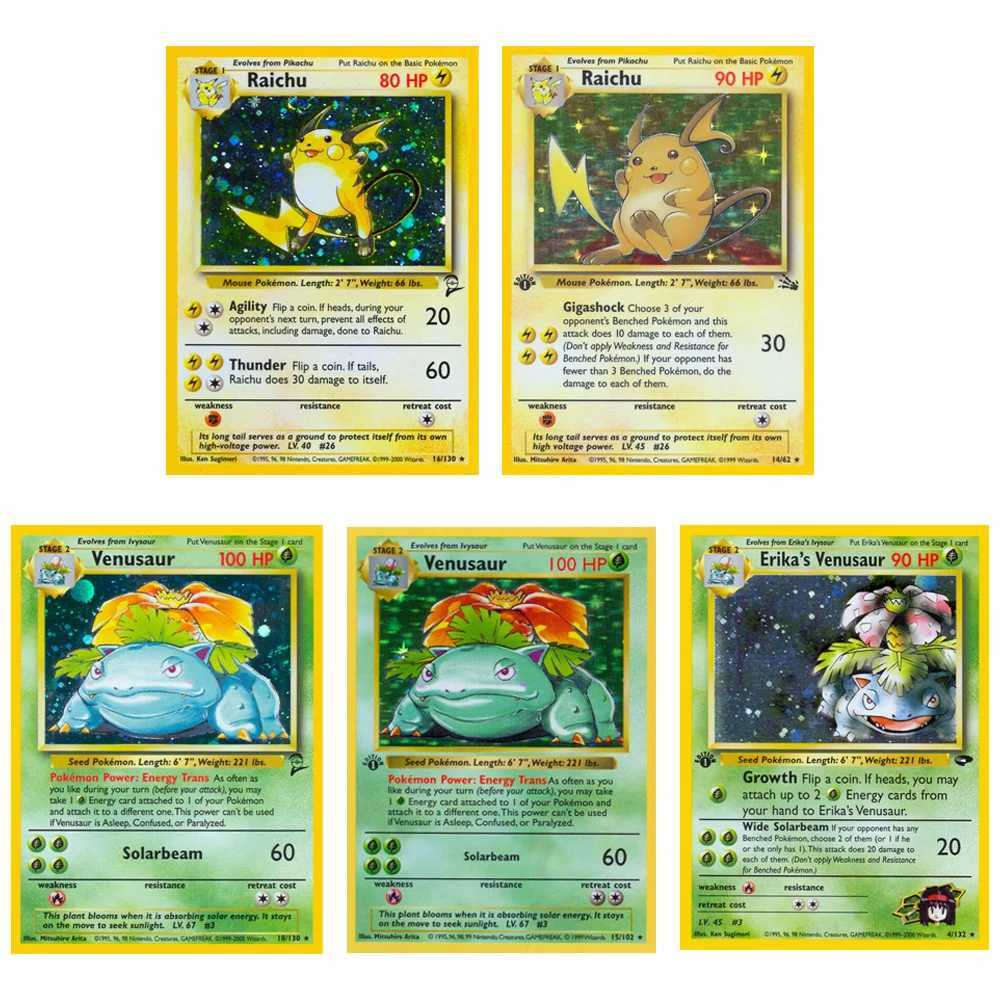 1996 Édition de base Carte rare senior Venusaur Giovannis perssian raichu zapdos collection hobbies combat le meilleur cadeau l25092845fb
