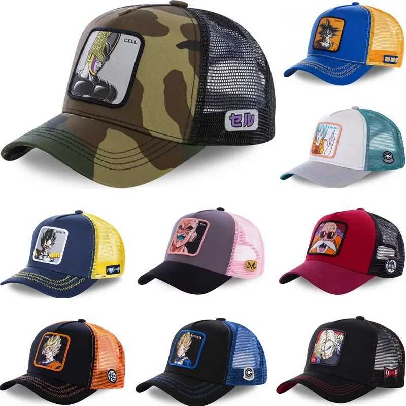 Dragon Ball Buu Goku Summer Travel Peaked Mens Embroidery HipHop Style Sun Visor Adjustable Trucker Mesh Cap S250928
