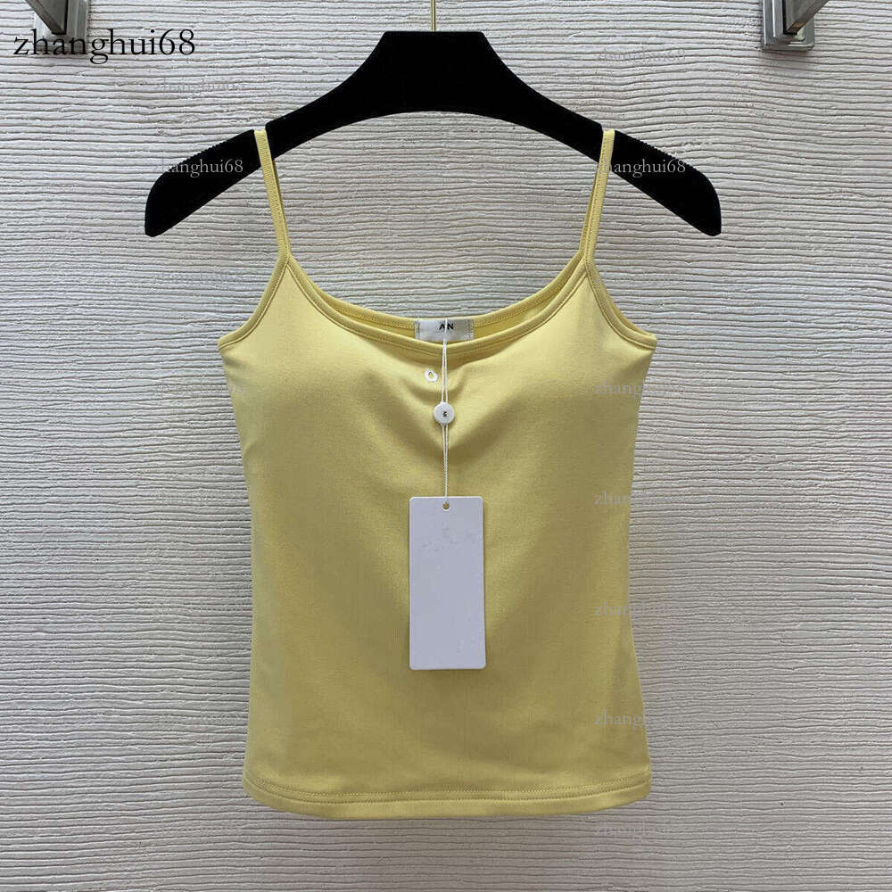 Women's Vest Casual Top Designer Style Thin Straps Sleeveless with Chest Pads Elastic Fashion Versatile Can Be Worn Inside or Outside Basic