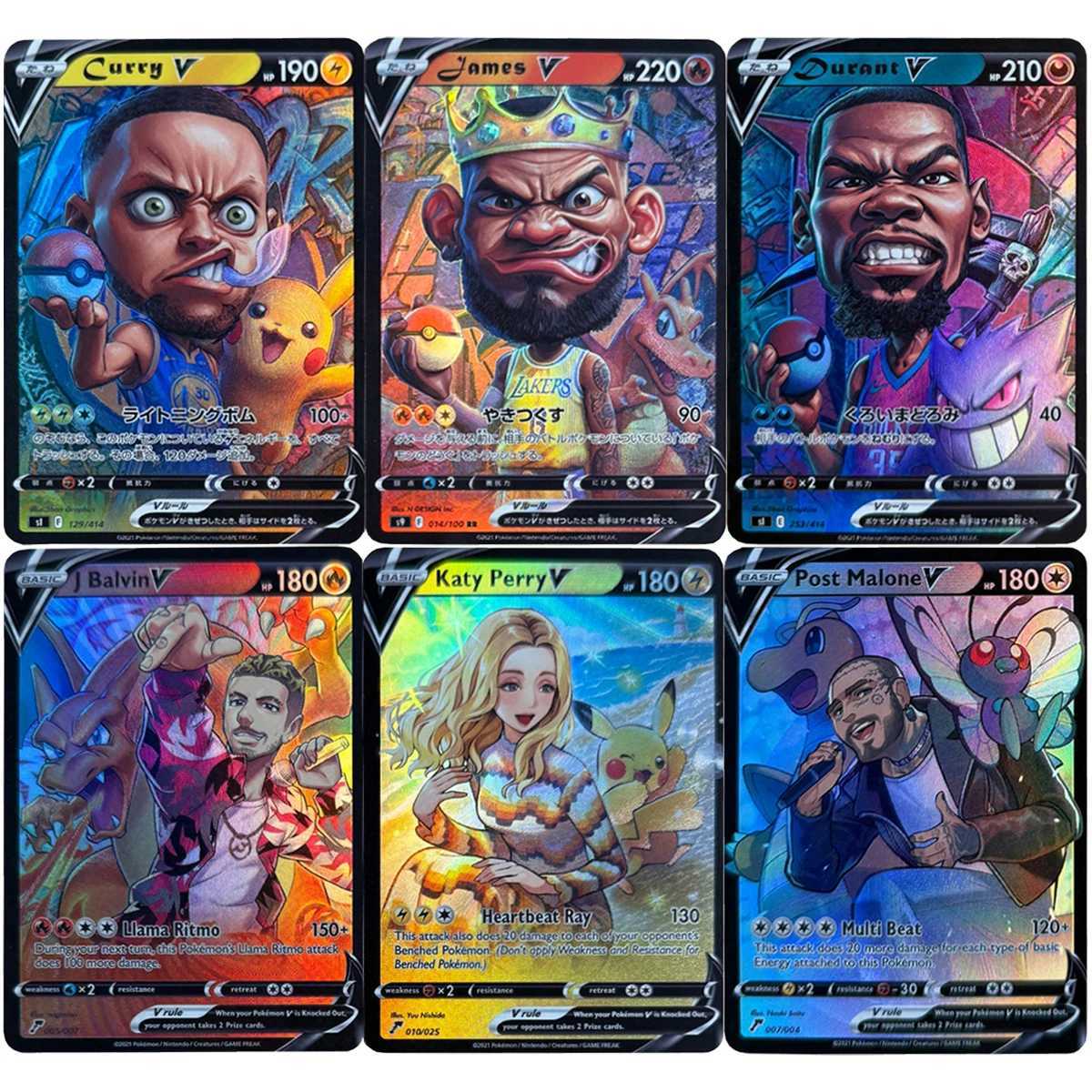 3PCSset Butterfree Gengar Basketball Series Singing Series Série de séries de collection Anime Made Classic Cards L250928POQS