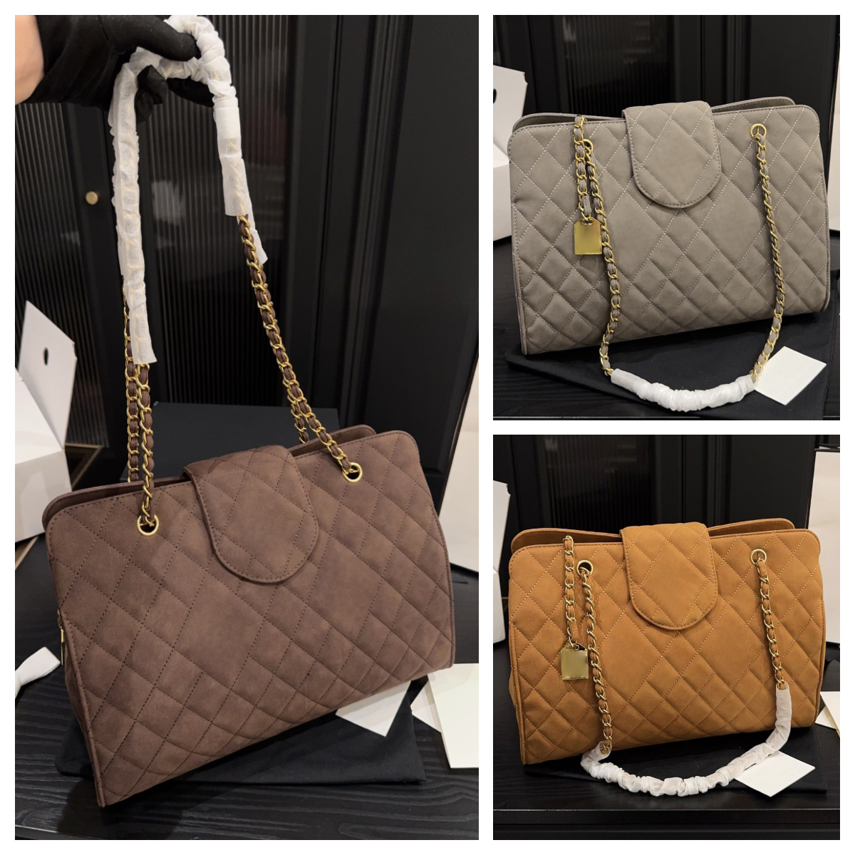 Women Large Shoulder Bag chocolate brown Designer bag Suede bag Winter large Crossbody Handbag Designer weekend bag Airport Travel Bag Womens Commut