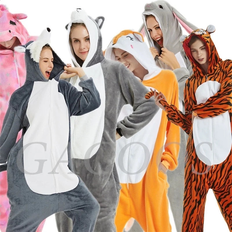 2026 New Tiger Wolf Animal Unicorn Rabbit Panda Onesie cologne Adult Childrens Winter Female Role Playing Jigurumi perfume Pajama Jumpsuit 241017 De