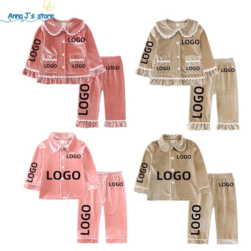 2026 New cologne Christmas Match Family Custom Personalized Boys perfume And Girls Velvet Childrens Pajama Set Toppants Baby Long Sleeve Pjs Pajamas