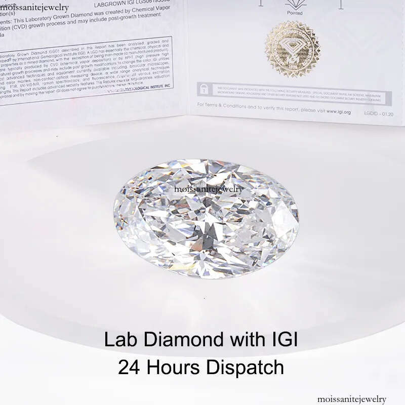 Loose Dia IGI GIA Certificate 1ct 2ct 3ct Oval Cut HPHT CVD Lab Grown Dias