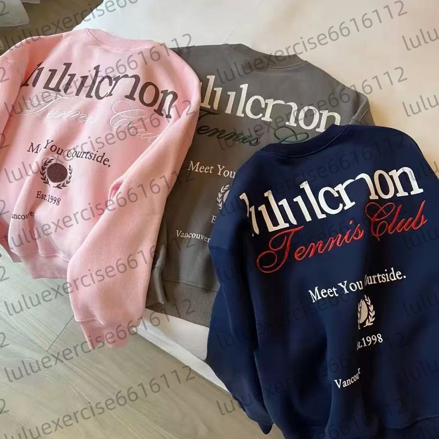 Winter new tennis series yoga clothes couple style ollie fleece casual outdoor round neck sweatshirt warm comfortable fashionable easy to match-image-1070825049