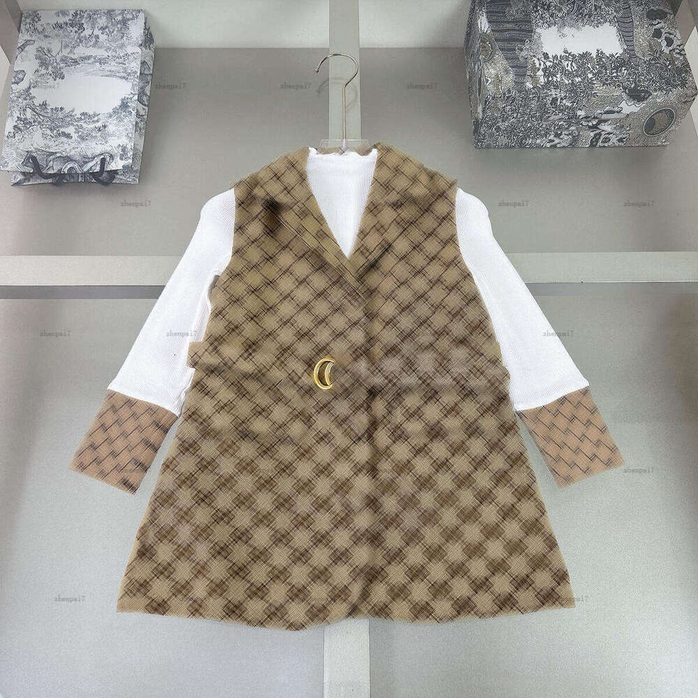 Top girls dress set Autumn child overskirt kids designer clothes Two-piece set Long sleeves Pullovers and Short-sleeved dress A088X03N202-image-1077869577