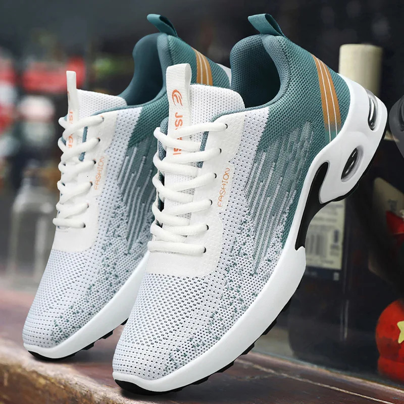 Mens shoes mens casual shoes breathable mesh aircushioned softsoled colorblocked fashionable sports shoes 250929