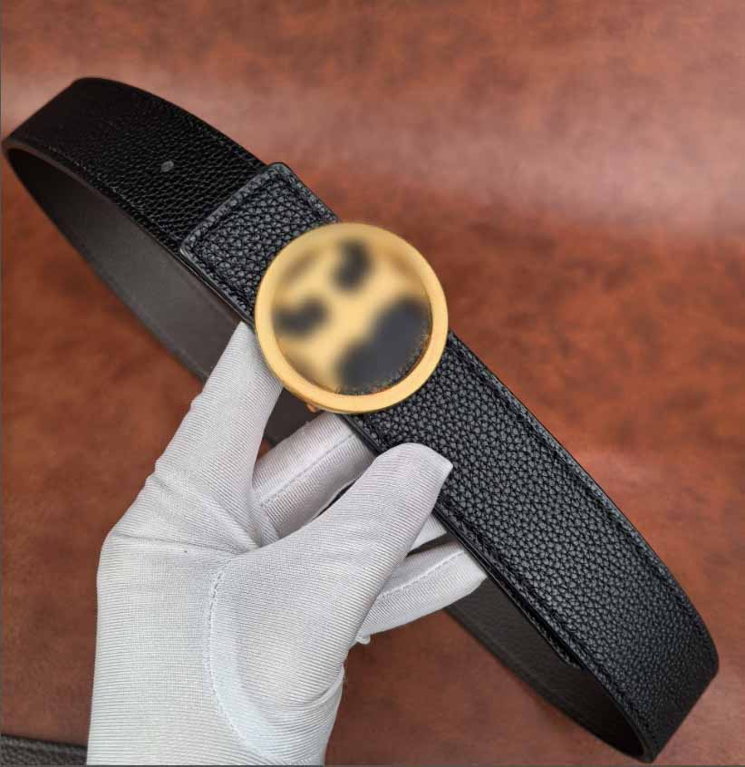 Woman Belt Designer Fashion Toy Women's New Gold Round Label mens belt designer 2.5 Pebbled Genuine Leather Versatile Cinturon Mujer
