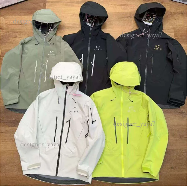 New embroidery Logo Arcteryrx Jacket Designer Rain Jackets Alpha SV Jacket Waterproof Ski Jackets Raincoat Shell Hooded Windbreaker For Outdoor Hiki
