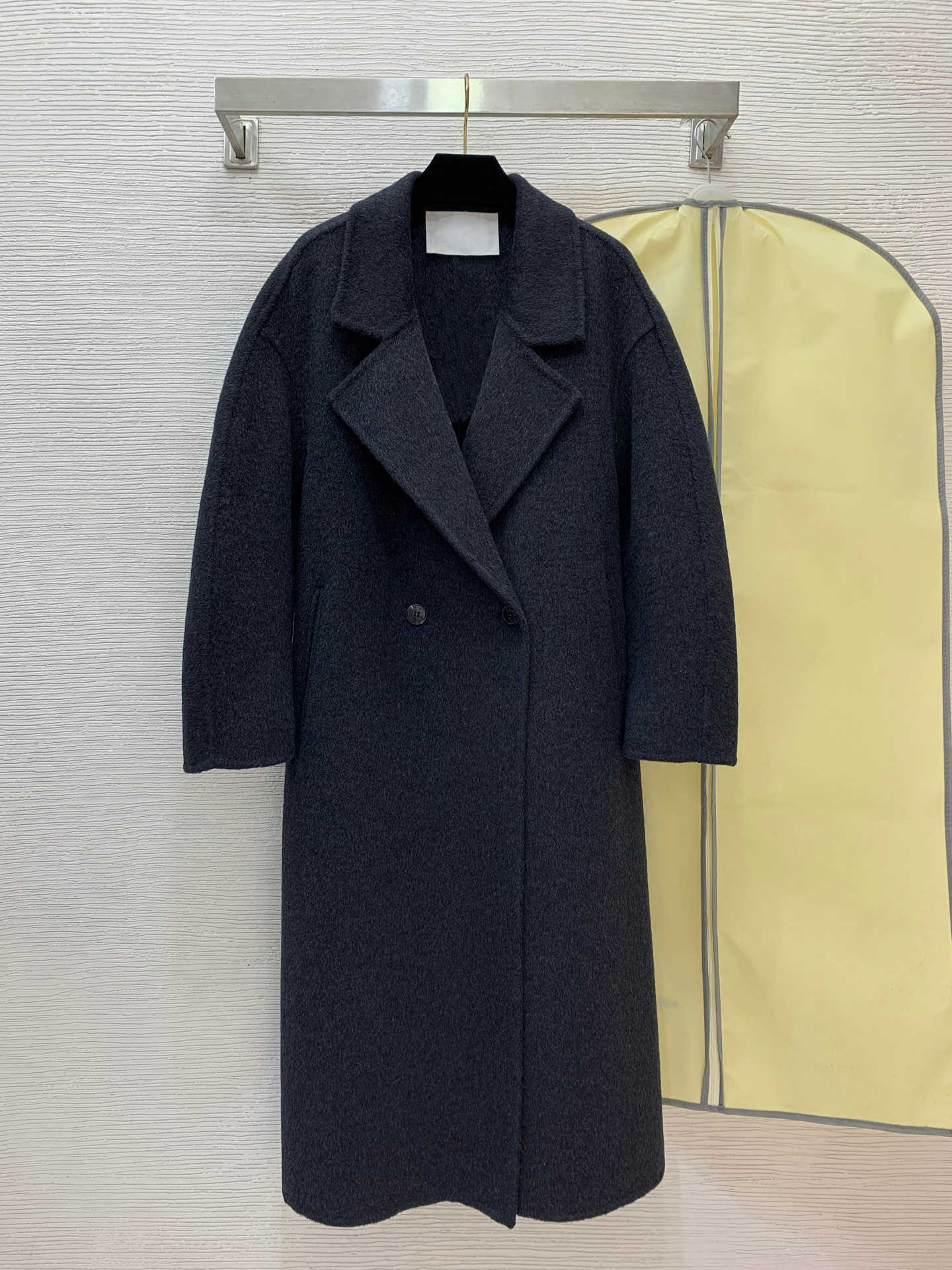 Black wool coat women designer Long Double-faced Woolen Windbreak fashion Coats lapel long sleeves casual high-end Loose jacket