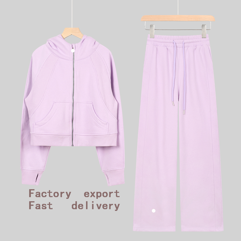 Yoga set Gym Hoodie Yoga jacket Sweatpants women Top designer Stand collar All zipper Sportswear Design Womens Fashion Hat Fitted Gym Yoga Set