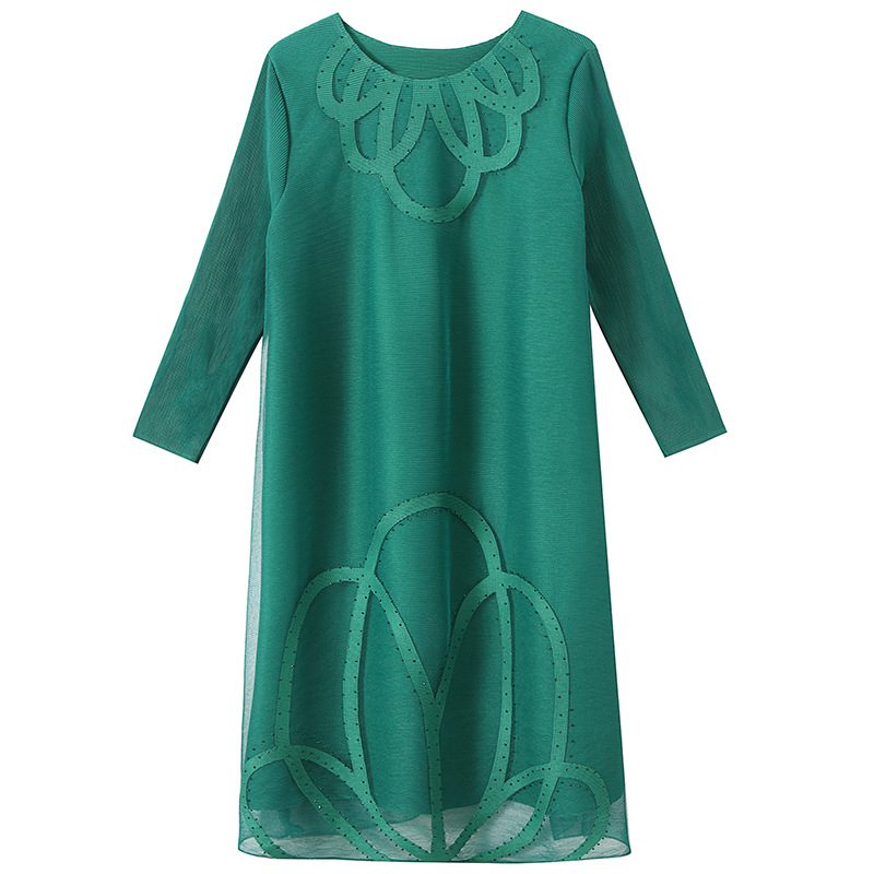 (117) Nouvelle robe Miyake pour femme, maille ample, conception de diamants chauds, jupe de commerce extérieur