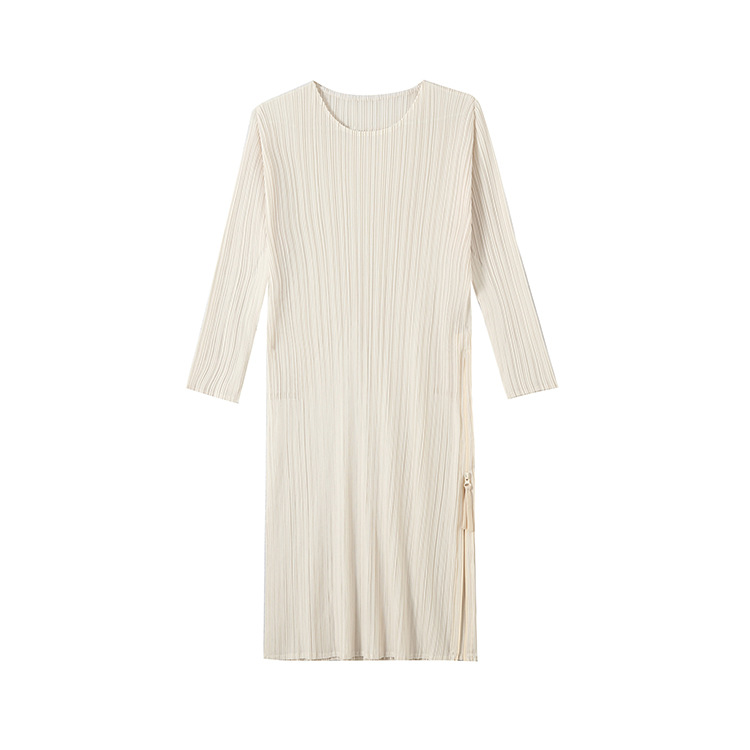 (480) Stand nanyou pour femmes robe miyake petite zipper fraîche couche rond mince jupe à manches longues