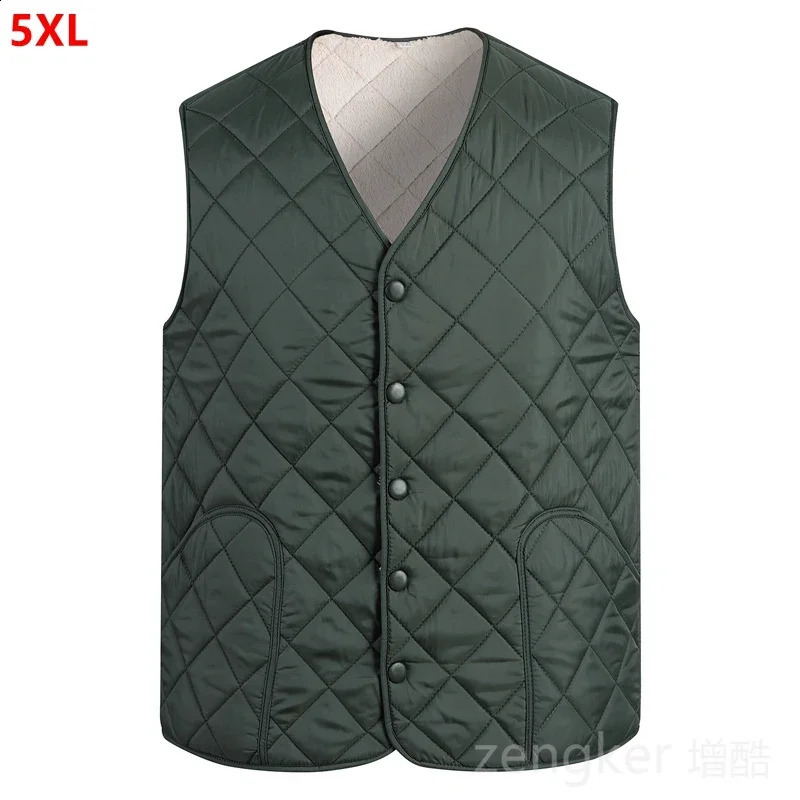 Winter vest mens plus velvet thickened warm fleece jacket 5XL 4XL size men clothing 3XL for 241223Z
